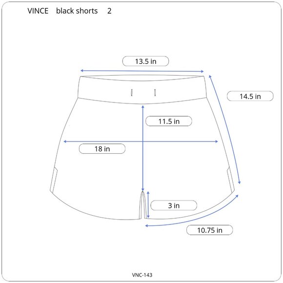 Black Chino Shorts High Rise by Vince Size 2 Flat Front with Pockets - Picture 14 of 14